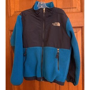 The North Face Kids Fleece Jacket Coat Boys Small ( 7-8) Blue/ Black Cozy Winter